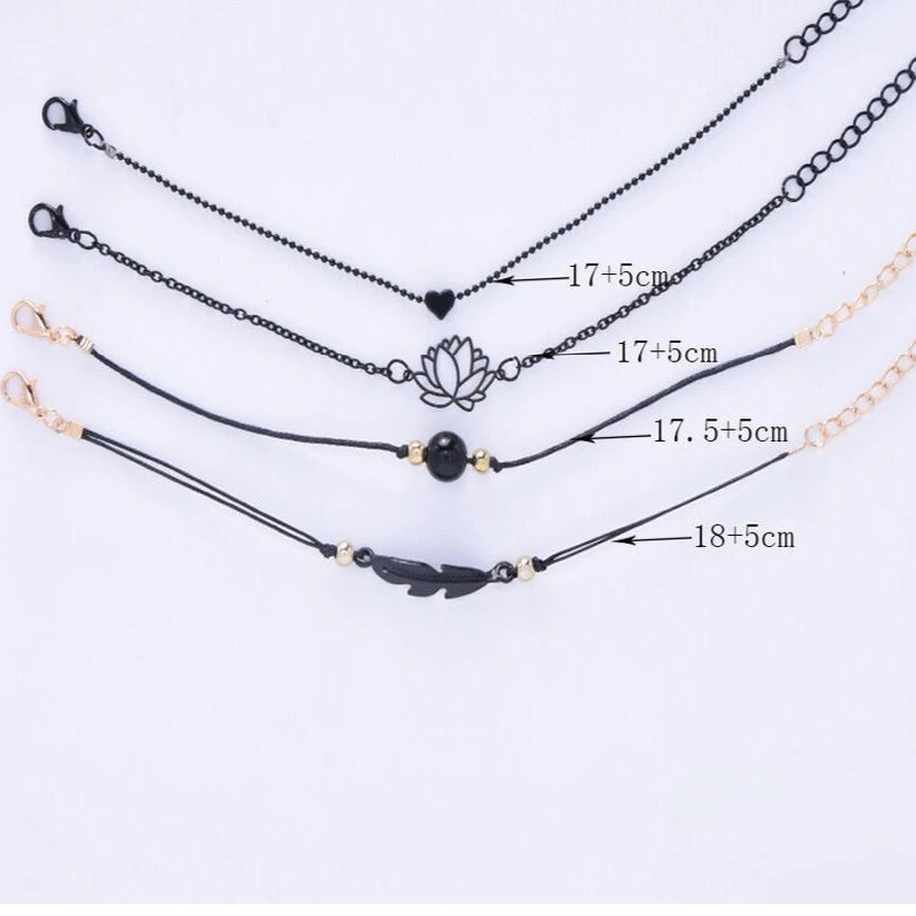 Ensemble de bracelets noirs