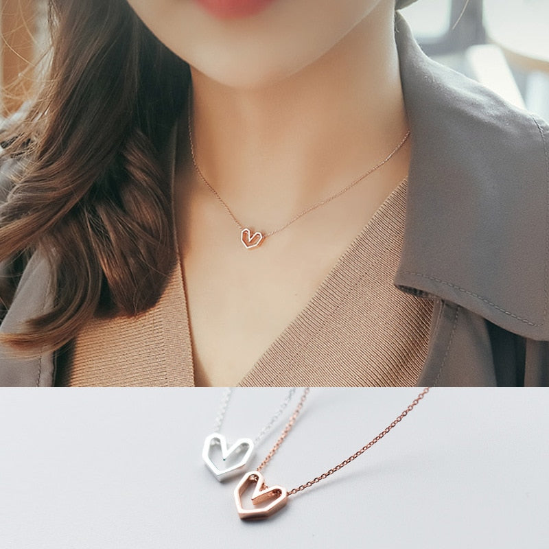 Collier - cœur géométrique