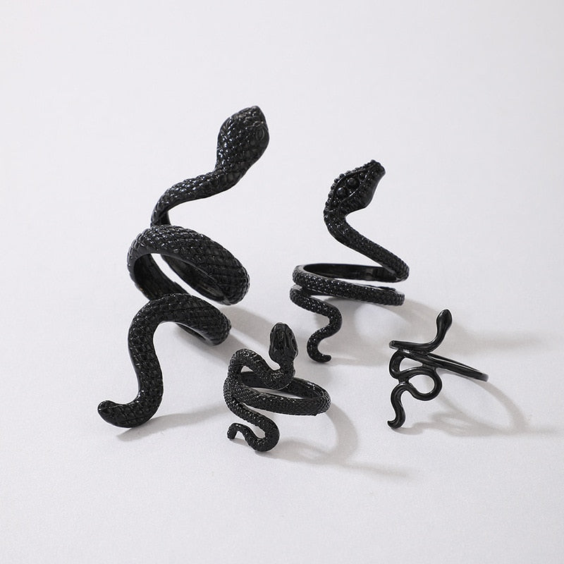 Ensemble de bagues serpent