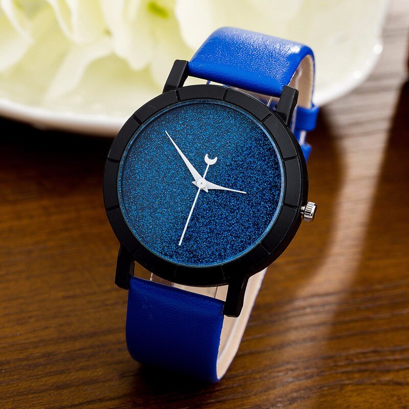 Montre minimaliste pour femmes avec cadran pailleté