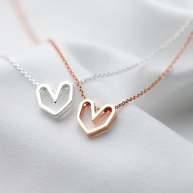 Collier - cœur géométrique