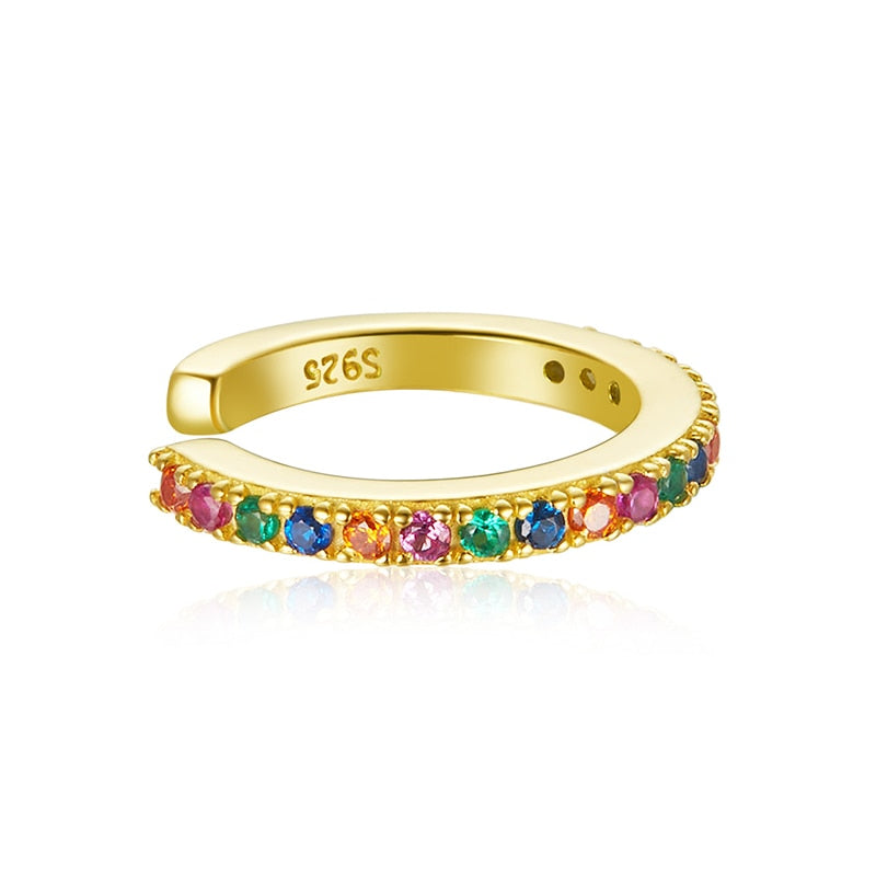 Boucle d'oreille avec des zircons colorés