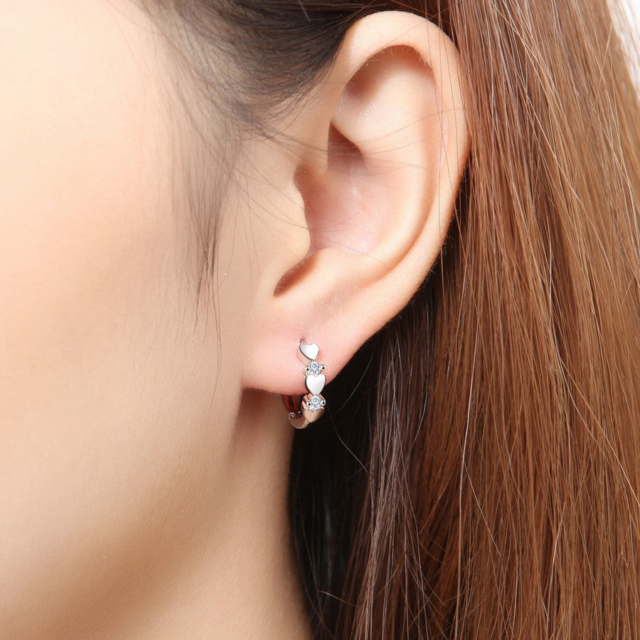 Boucles d'oreilles en argent - coeurs