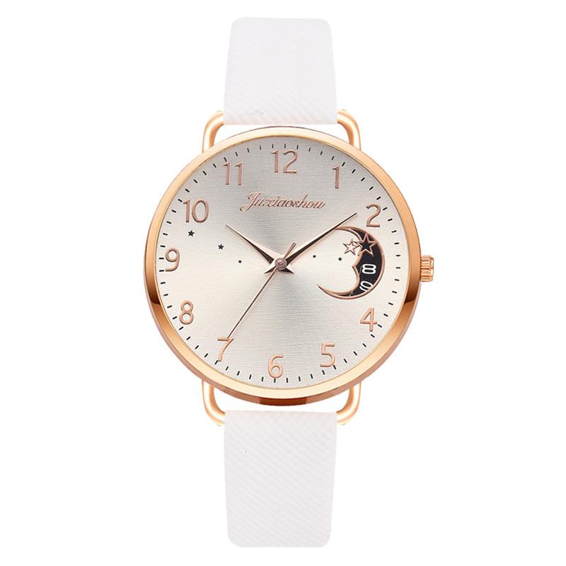 Montre à quartz pour femmes avec motif de lune
