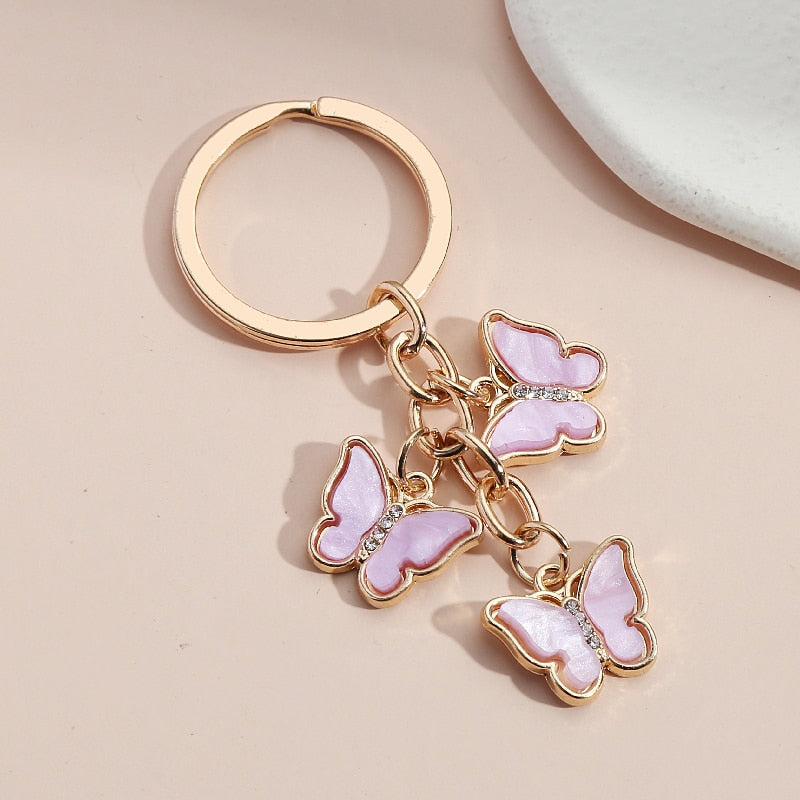 Porte-clés avec motif de papillon