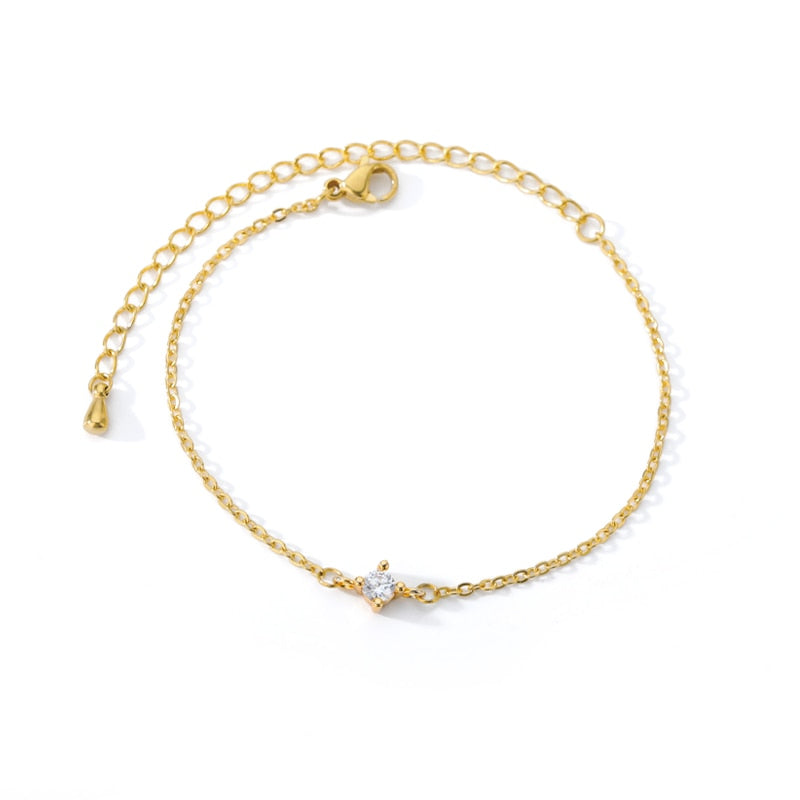 Bracelet minimaliste avec zircone cubique