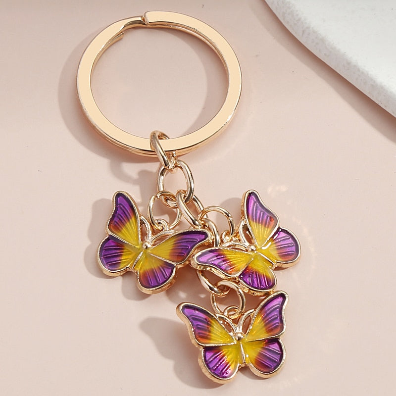 Porte-clés avec motif de papillon