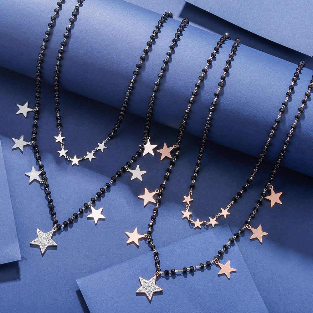 Collier double avec des étoiles