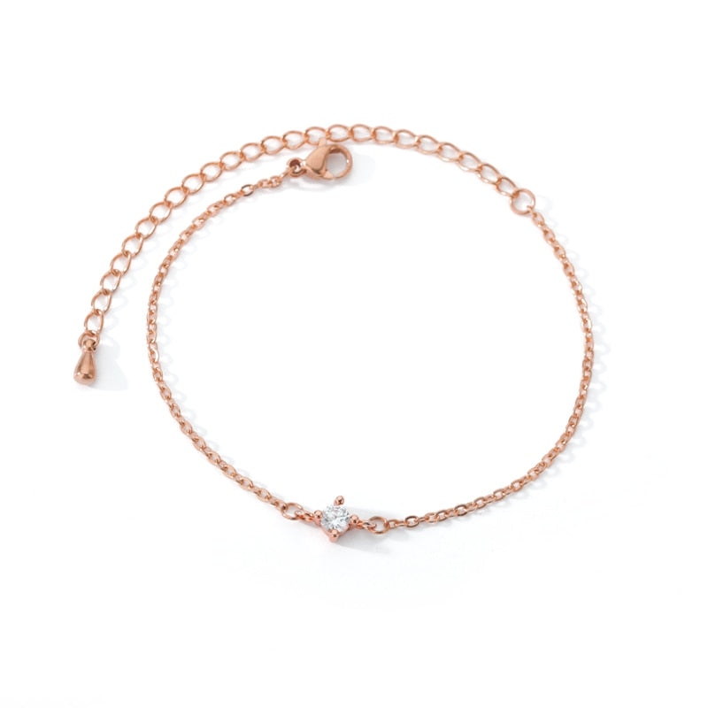 Bracelet minimaliste avec zircone cubique