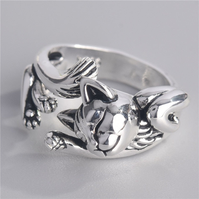 Bague avec un motif de chat