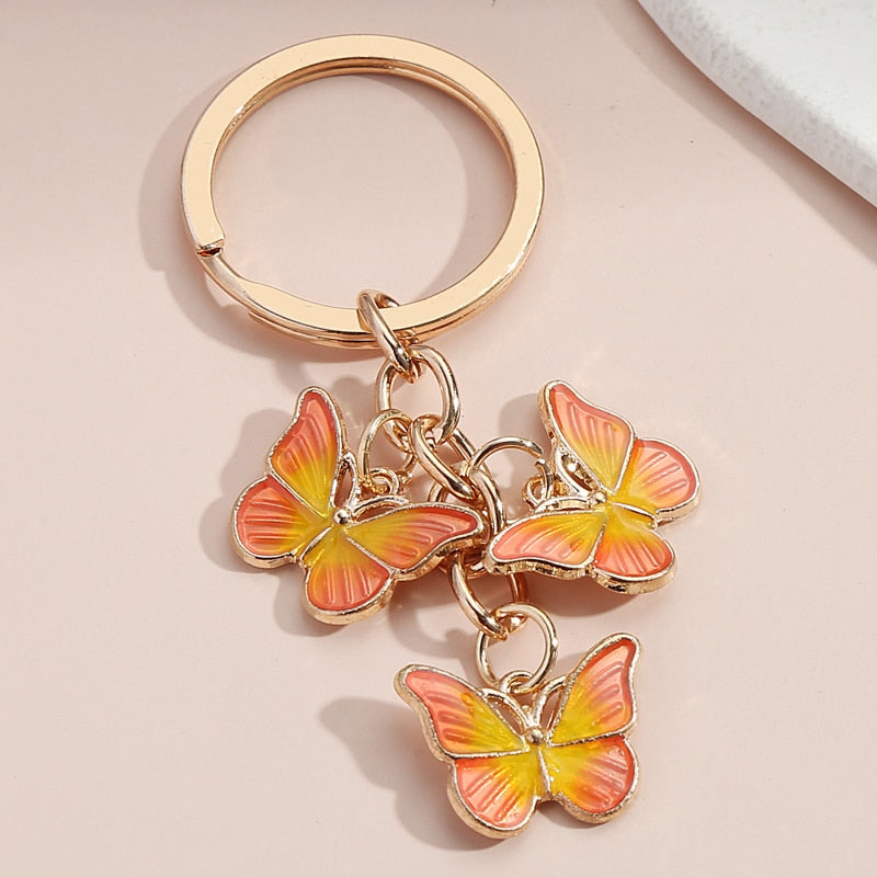 Porte-clés avec motif de papillon