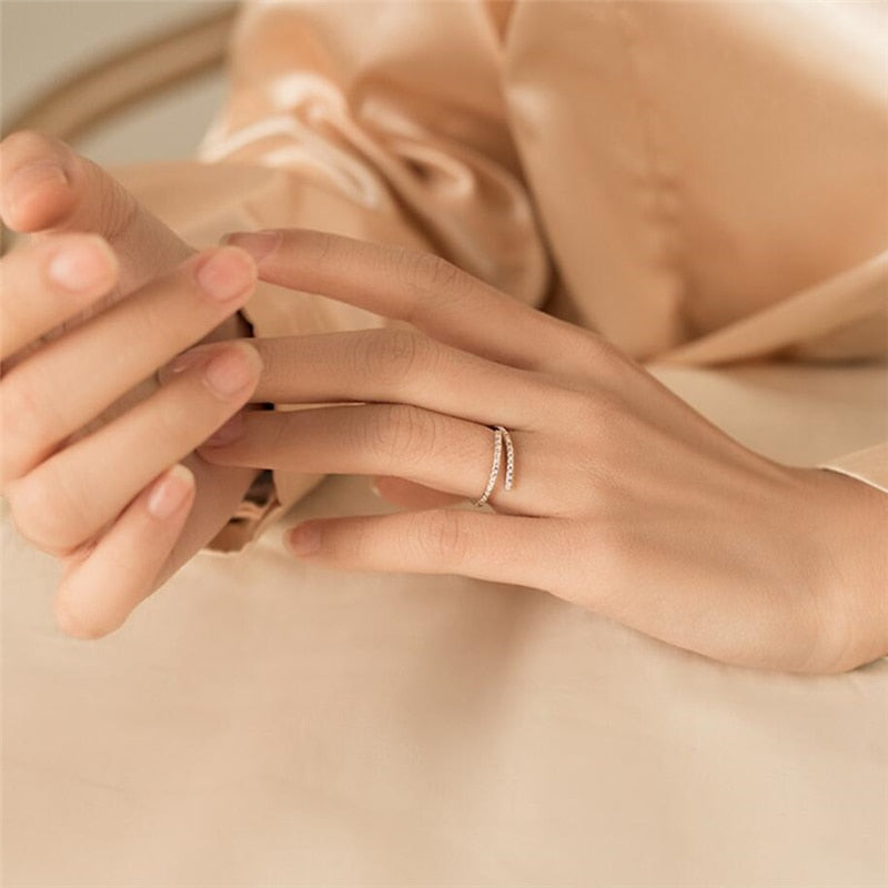 Bague ouverte avec zircone