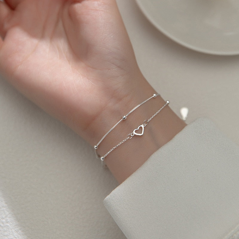 Bracelet double cœur