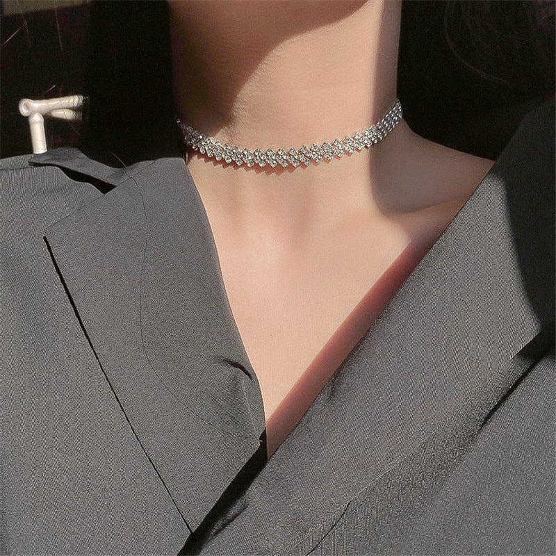 Collier ras de cou en zircone cubique