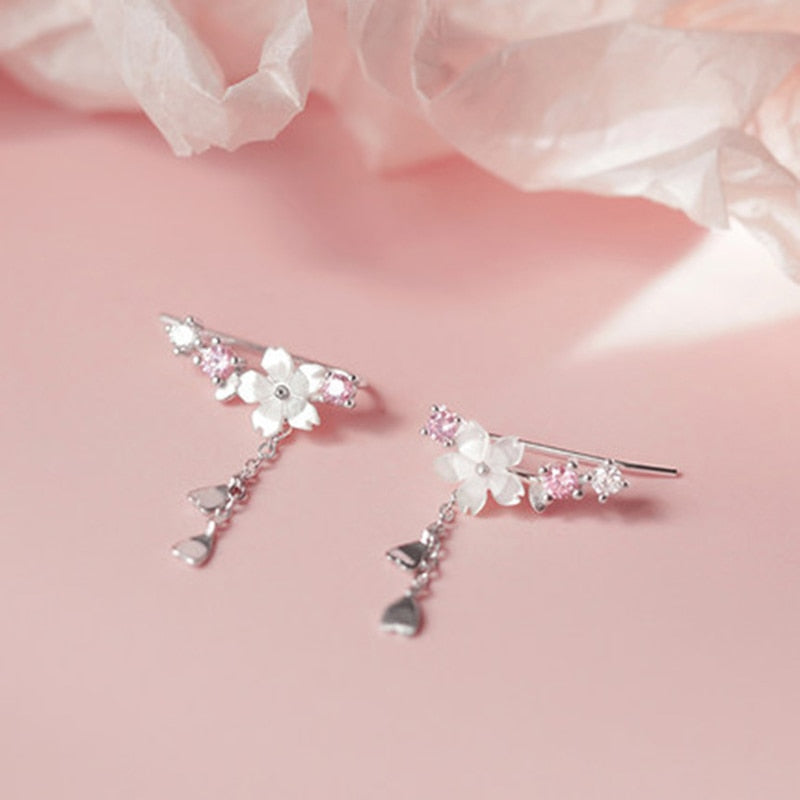 Boucles d'oreilles avec motif floral