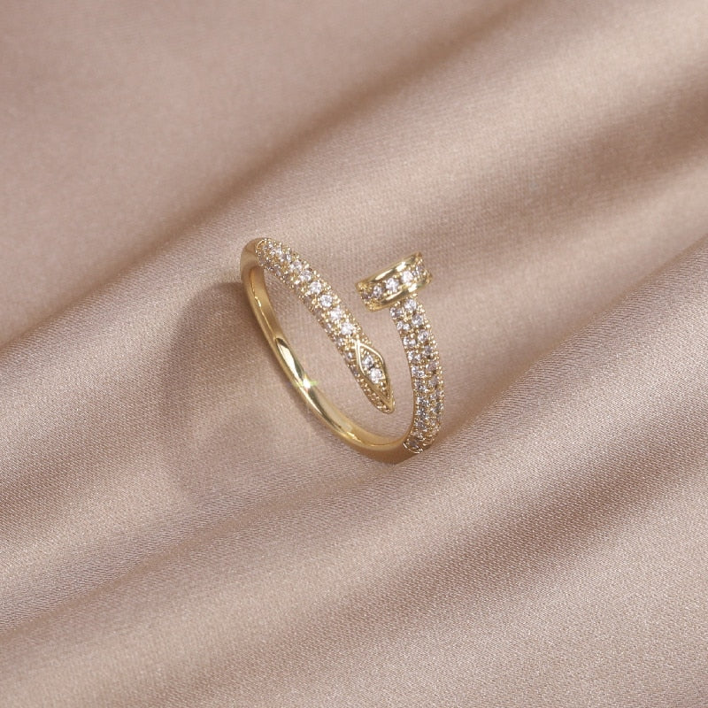 Bague ouverte avec zircons