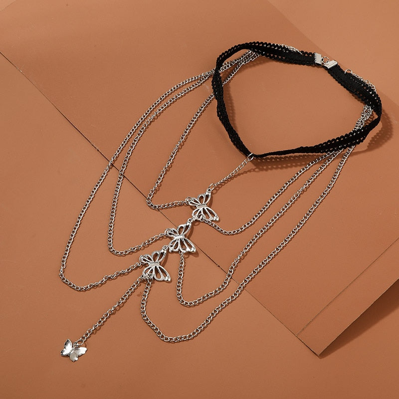 Bracelet de cheville avec motif papillon