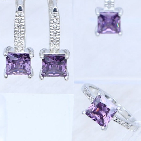 Ensemble de bijoux en argent avec zirconia