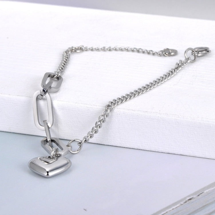 Bracelet - chaine avec un cœur