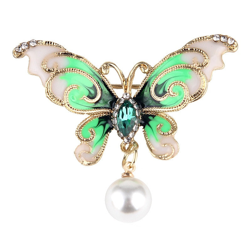 Broche en marbre papillon