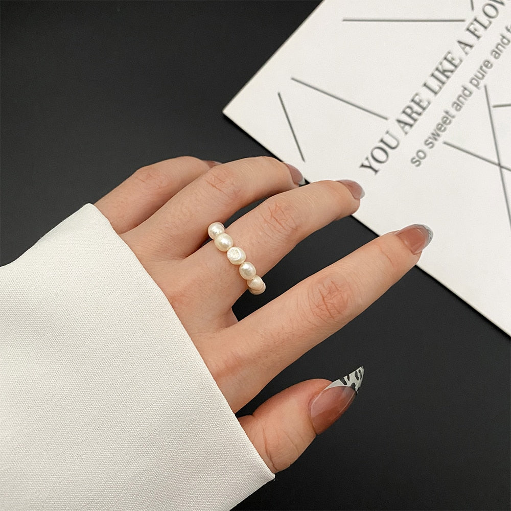 Bague de perle minimaliste