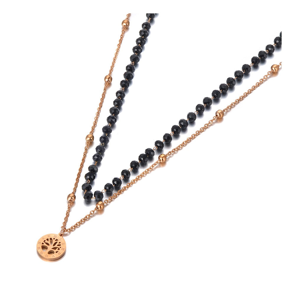 Double collier avec perles