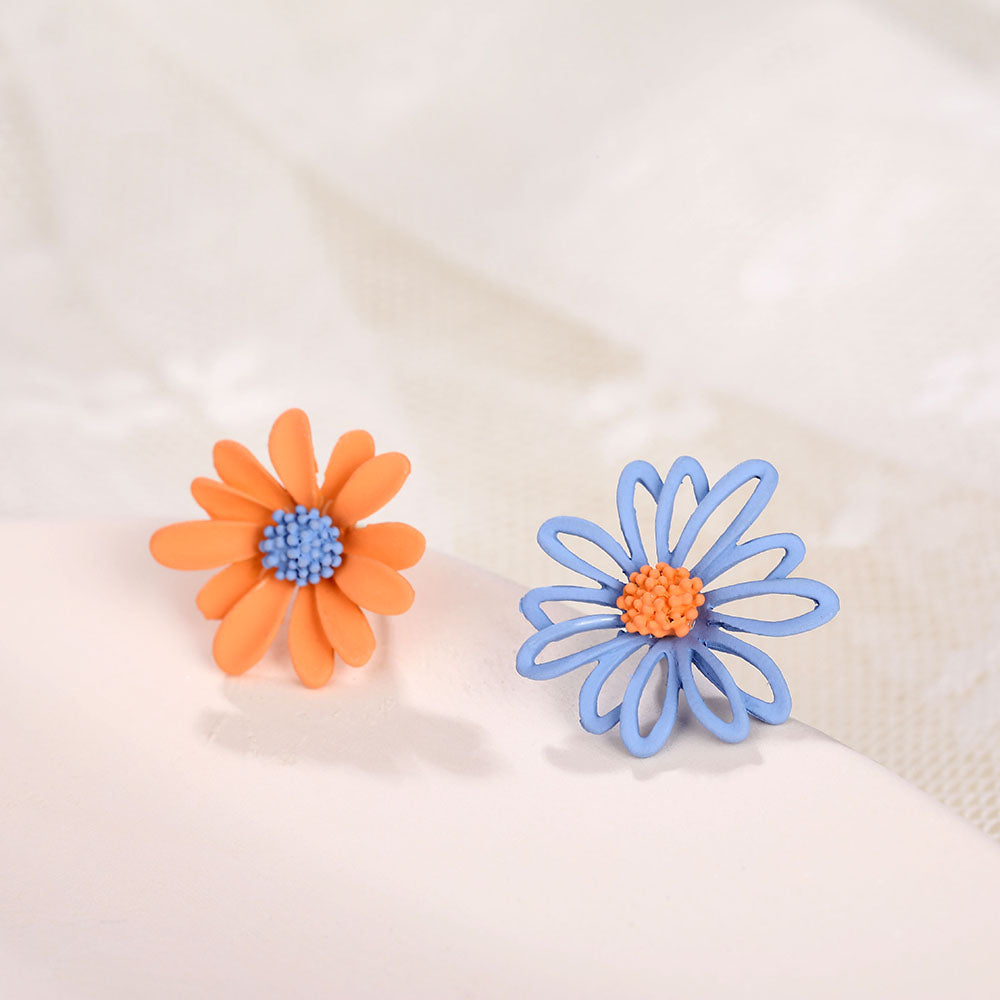 Boucles d'oreilles asymétriques - fleurs