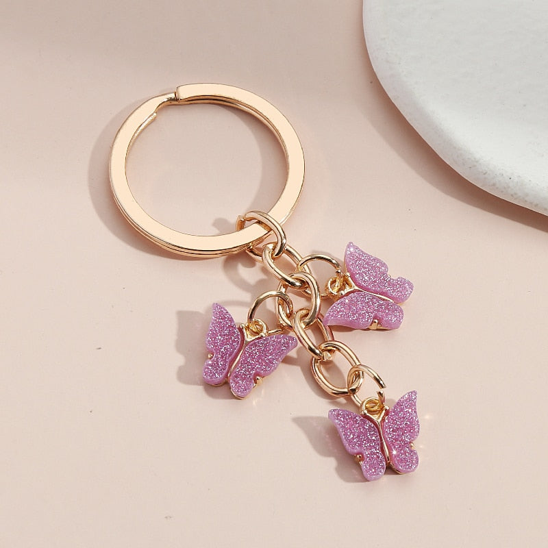 Porte-clés avec motif de papillon