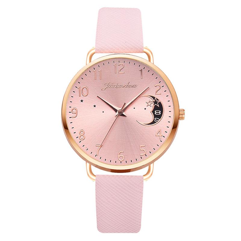 Montre à quartz pour femmes avec motif de lune