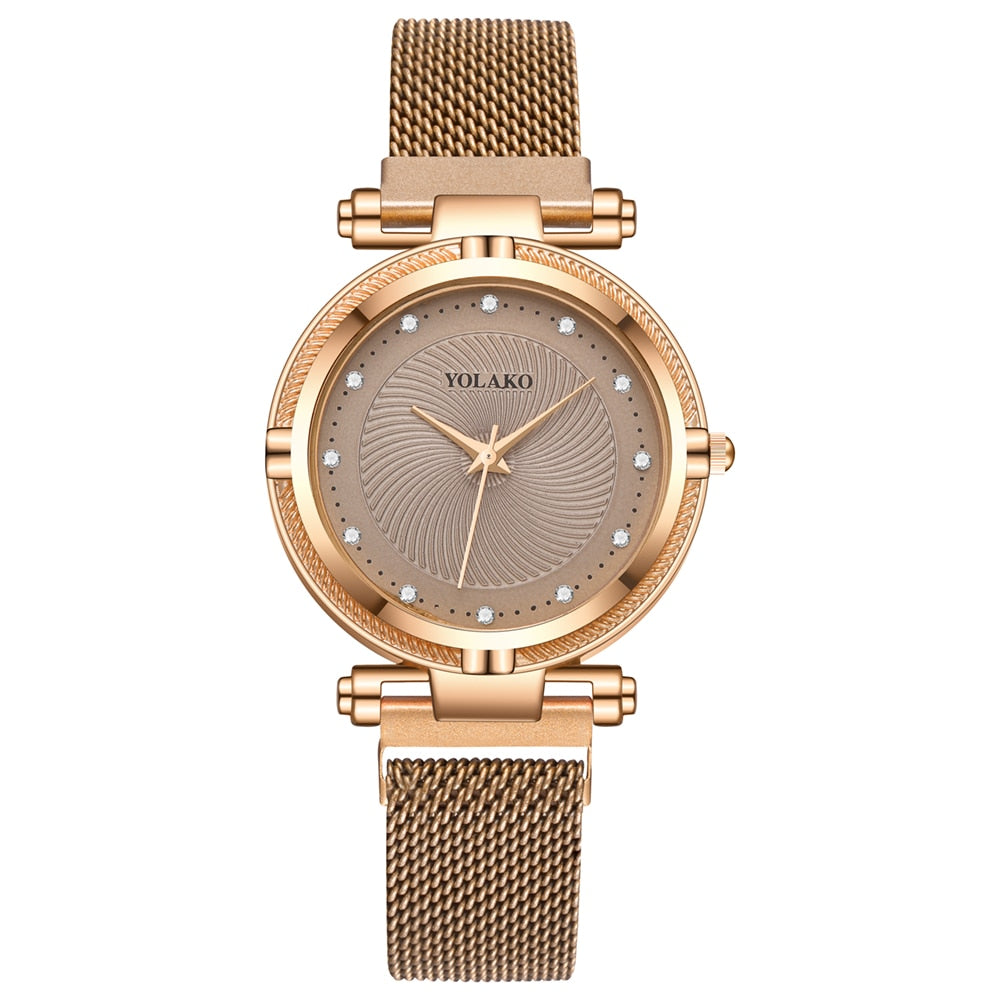 Montre pour dames en quartz avec cristaux
