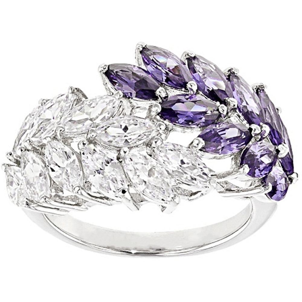 Bague bicolore avec des zircons