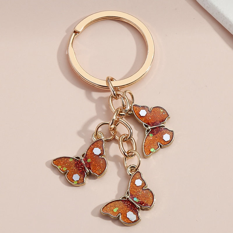 Porte-clés avec motif de papillon