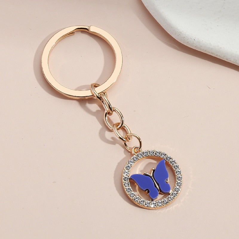 Porte-clés avec motif de papillon