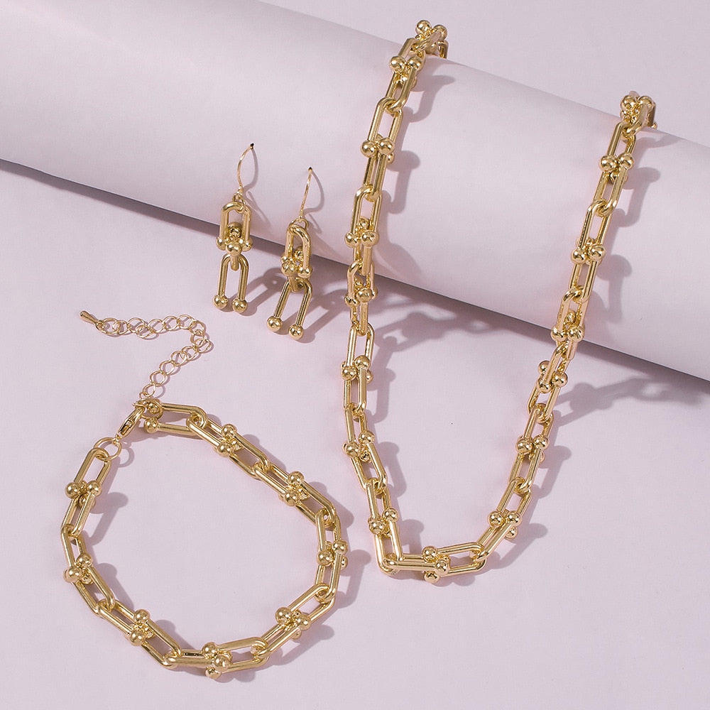 Ensemble de bijoux à motif de chaîne