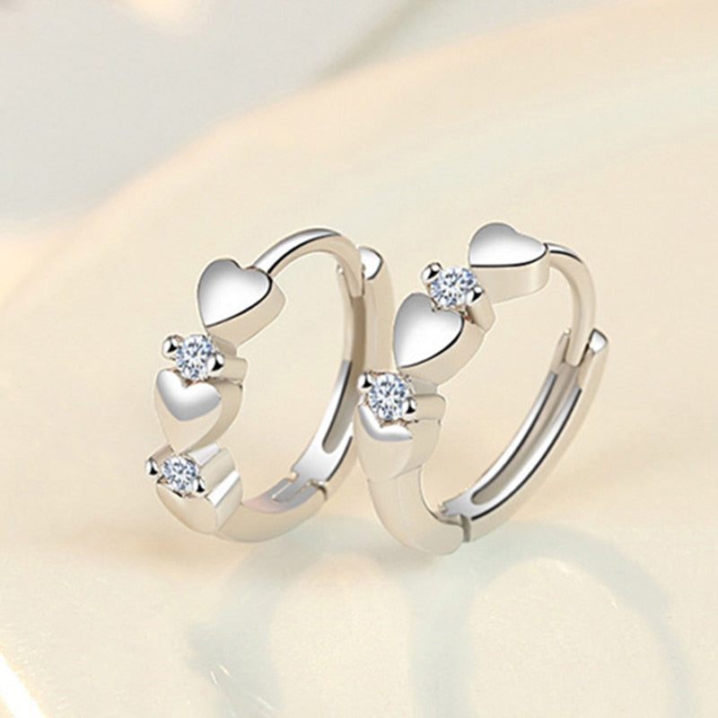 Boucles d'oreilles en argent - coeurs
