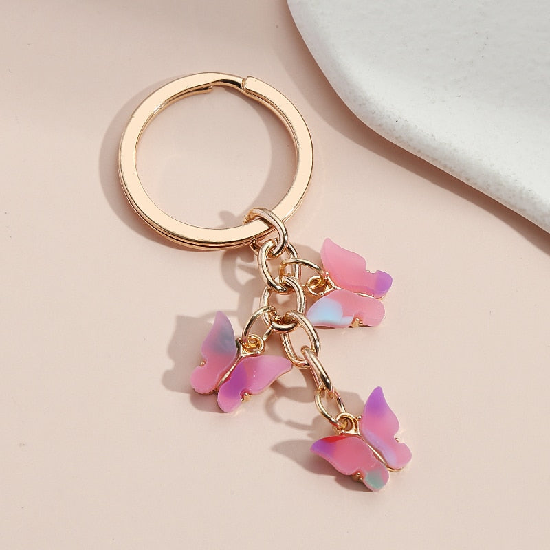 Porte-clés avec motif de papillon