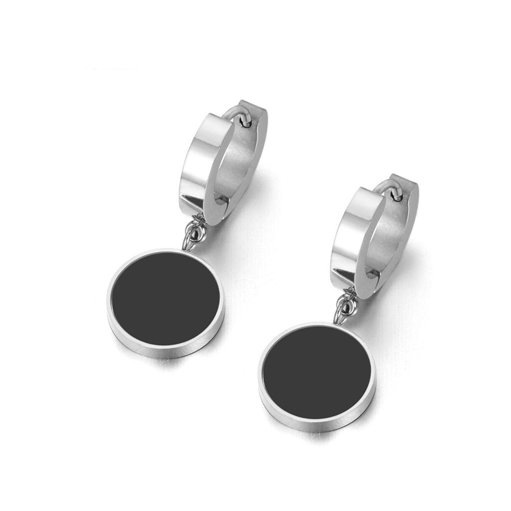 Boucles d'oreilles pendantes rondes