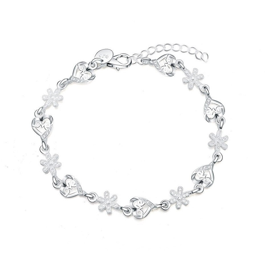 Bracelet en argent avec zircons