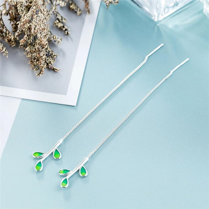 Boucles d'oreilles à feuilles pendantes