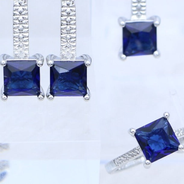Ensemble de bijoux en argent avec zirconia