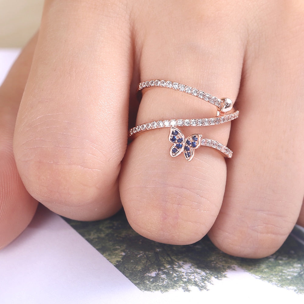 Bague motif papillon