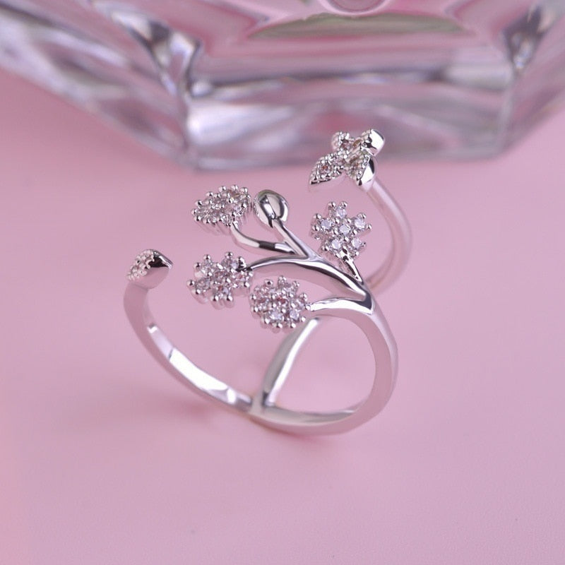 Bague avec motif de plante