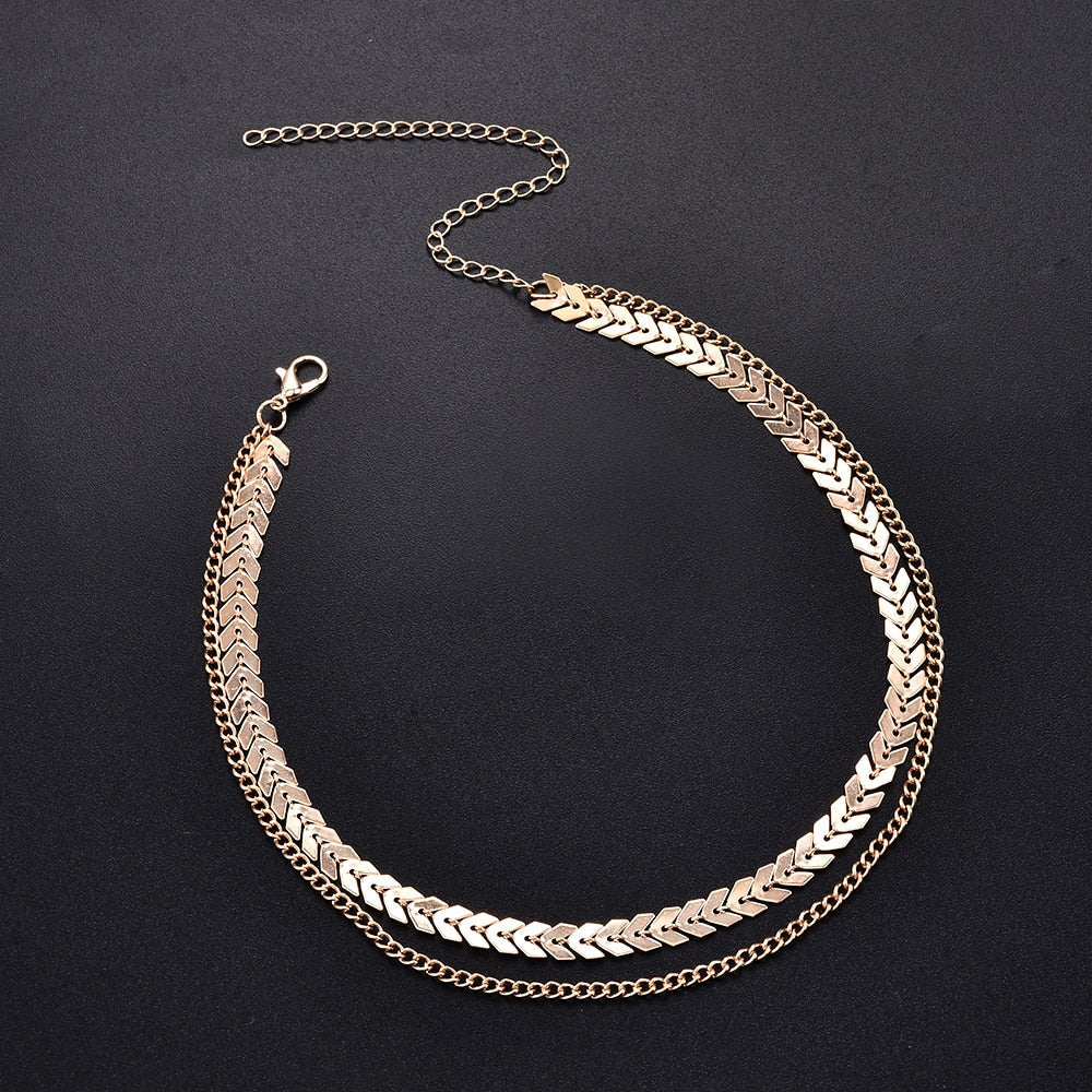 Collier double - ras du cou