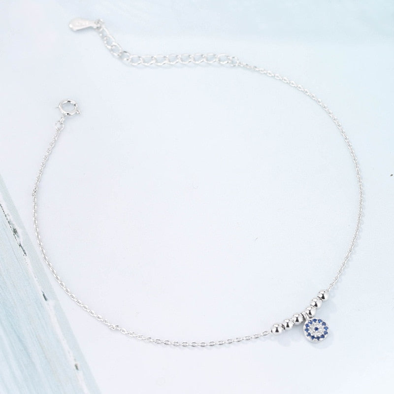 Bracelet de cheville boho argenté délicat