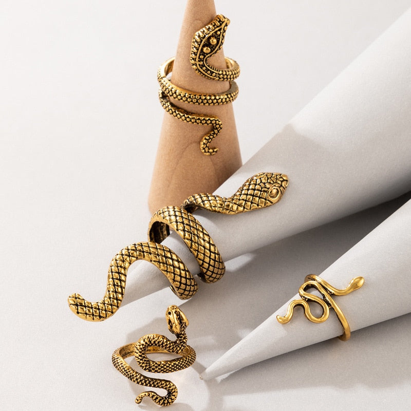 Ensemble de bagues serpent
