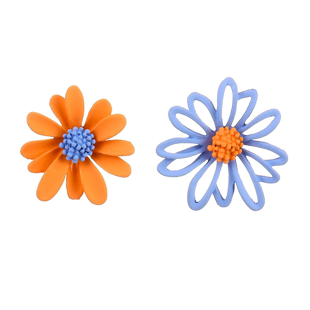 Boucles d'oreilles asymétriques - fleurs