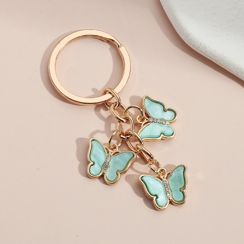 Porte-clés avec motif de papillon