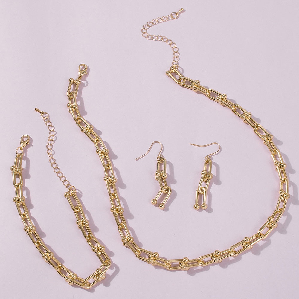 Ensemble de bijoux à motif de chaîne