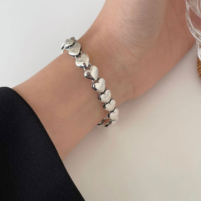 Bracelet avec motif de cœur en argent
