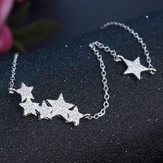 Collier en argent - étoiles